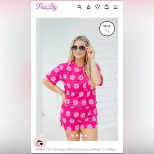 Matching Pink Lily Pajama set